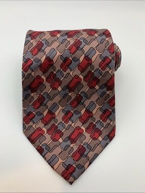 Vintage Valentino Cravatte Silk Tie Abstract Geometric Italy